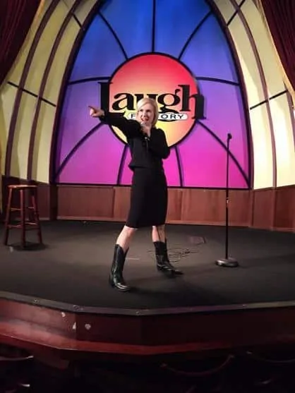 Anne Marie on stage at the Laugh Factory